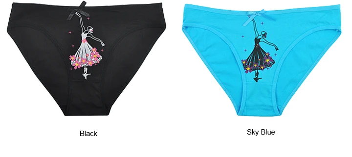 LOBBPAJA Lot 6 PCS Woman Underwear Women Cotton Sexy Panties Cute Cat Print Briefs Low Waist Ladies Knickers Lingerie for Women