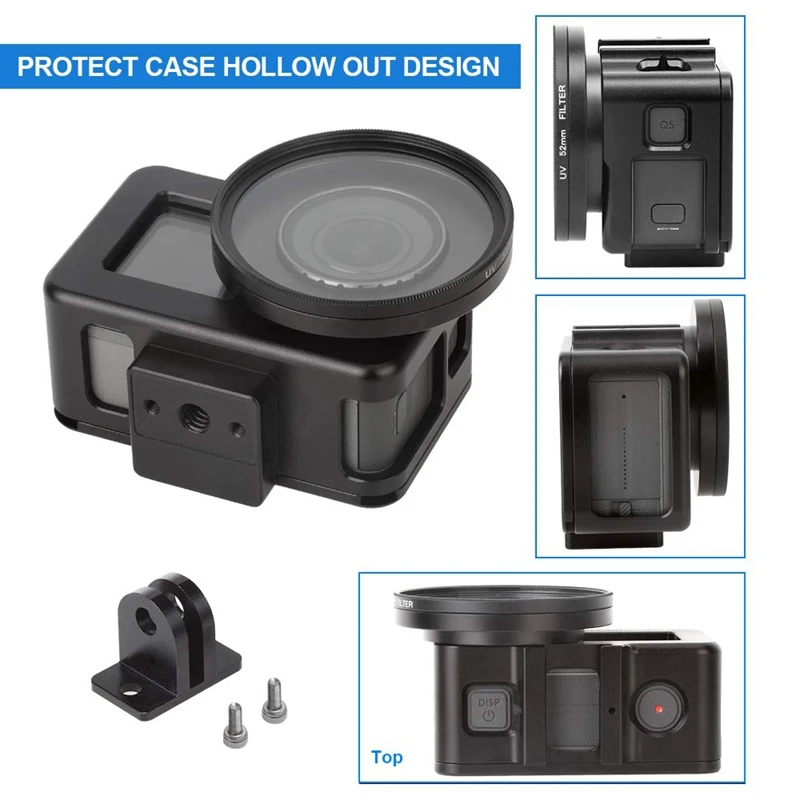 Aluminum Alloy Housing Frame Case With Back Door For Dji Osmo Action Camera Protective Metal Side Open Shell 52Mm Uv Filt | Электроника