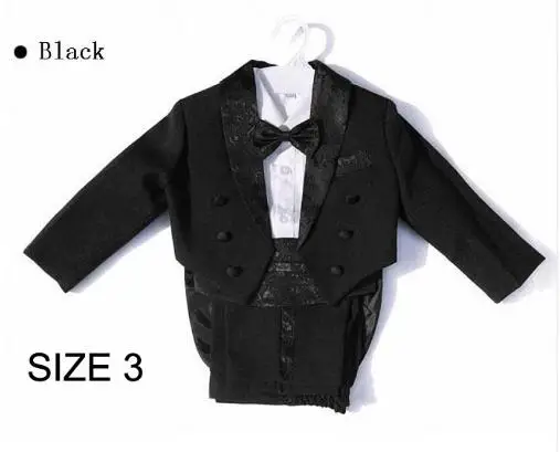 black size 3 5 шт. хлопковая детская одежда джентльмена Свадебная детская одежда детские костюмы для торжественных случаев Детская одежда для маленьких мальчиков Наборы для ухода за кожей - Цвет: black size 3