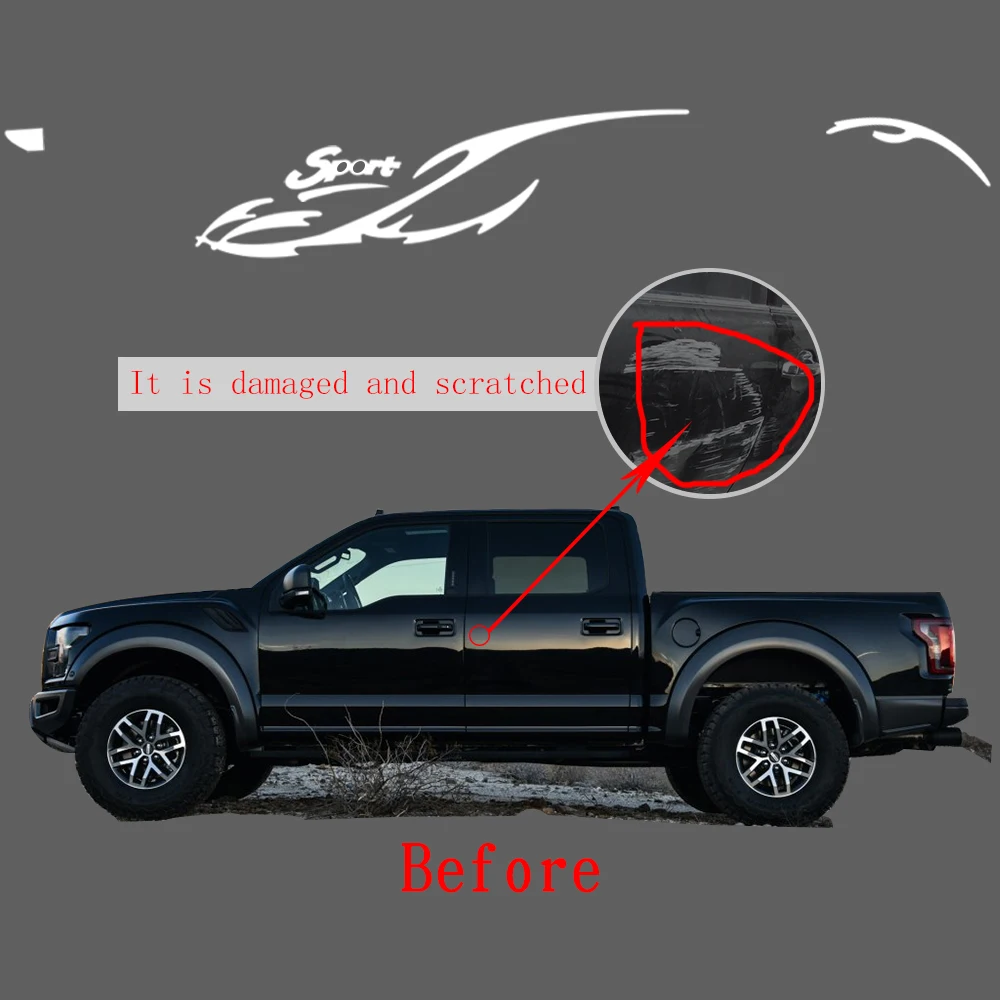 Автомобильный Стайлинг для Mitsubishi L200 TRITONG, водонепроницаемые автомобильные аксессуары, НАКЛЕЙКА НА ВЕСЬ кузов, звукосниматель, внедорожные наклейки для автомобилей, 2 шт
