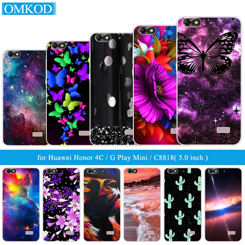 Чехол из ТПУ для Huawei Honor 4C/G Play Mini чехлы с бабочкой задняя крышка защитный