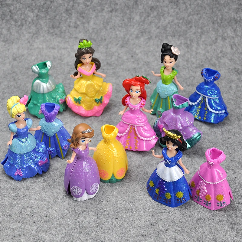 Фигурка Принцессы Disney 12 шт./лот 8 10 см игрушка Белль Холодное сердце Эльза София