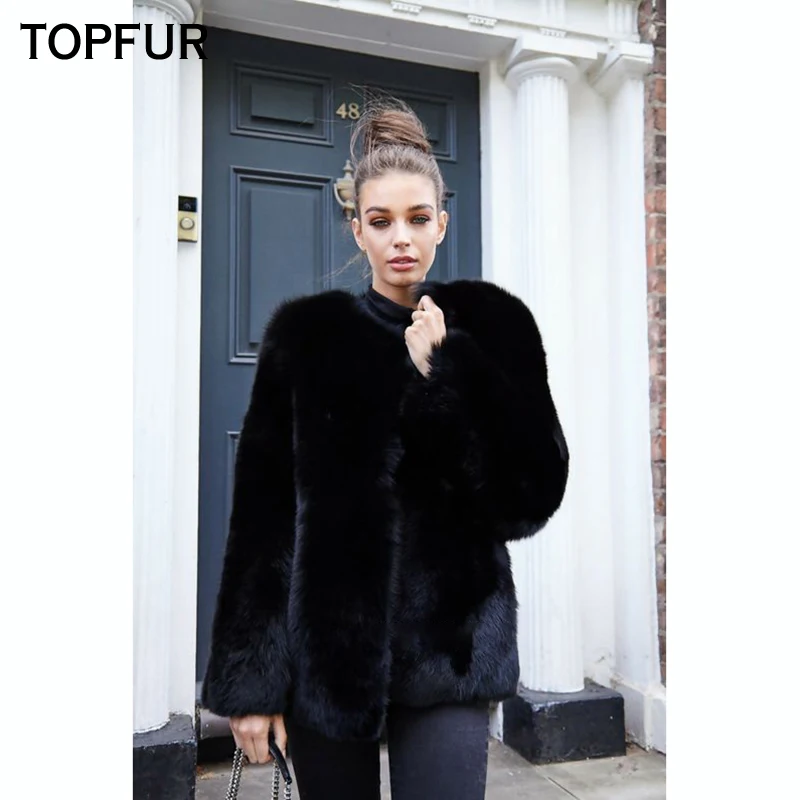 TOPFUR 2020 Новое модное зимнее женское пальто из натурального меха для женщин