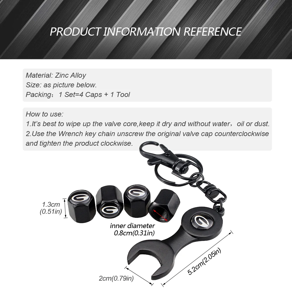 Шинного клапана Пылезащитный чехол ключ дюймовый стандарт колеса клапан Кепки