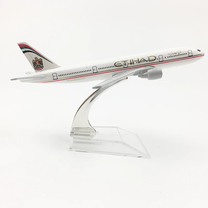 Модель самолета Etihad Airlines модель Боинг 777 16 см из металлического сплава 1:400 игрушка