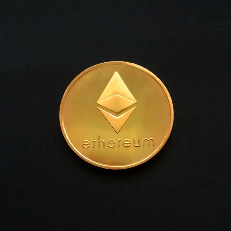 New Gold Plated Commemorative Collectible Golden Iron ETH Ethereum Miner Coins | Дом и сад