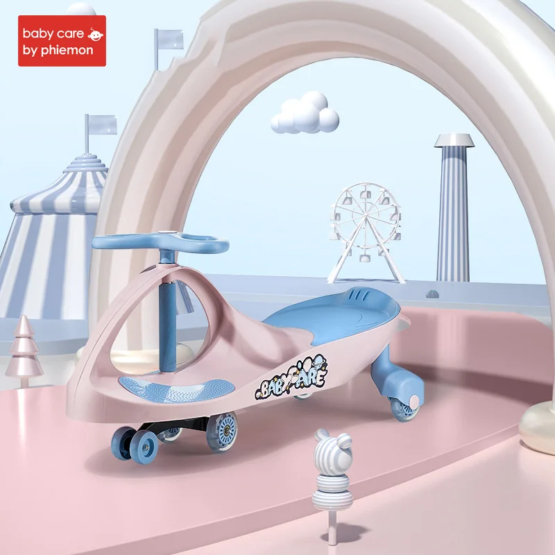 Pink-2 Детский трехколесный балансировочный автомобиль, скутер, портативный, без педалей, игрушки, твист, автомобиль, ound, универсальное колесо, качели, игрушечный трехколесный велосипед, От 1 до 3 лет - Цвет: Pink-2