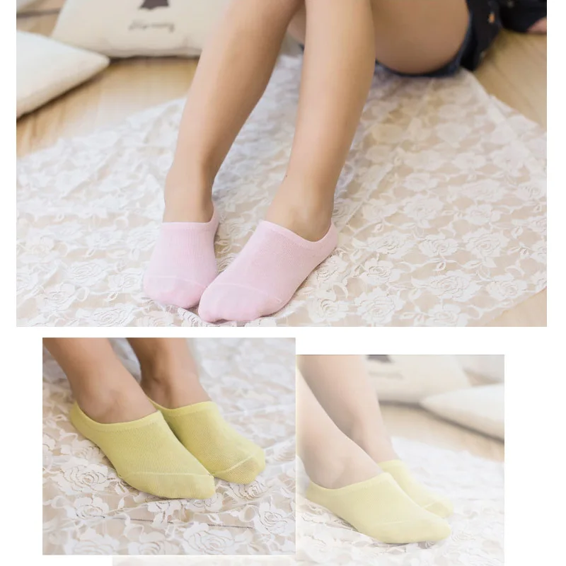 Носки женские короткие из бамбукового волокна ярких цветов 5 парт/лот | Женская