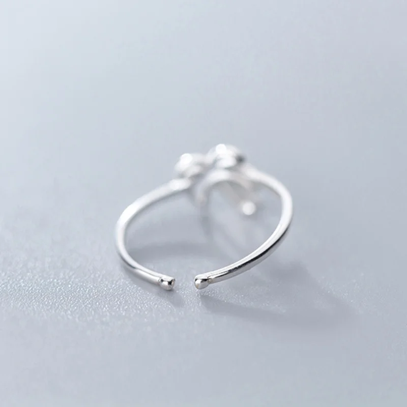 S925 Silver Ring Female Japanese And Korean Style Simple Small Fresh Beautiful Tree Opening Jewelry | Украшения и аксессуары