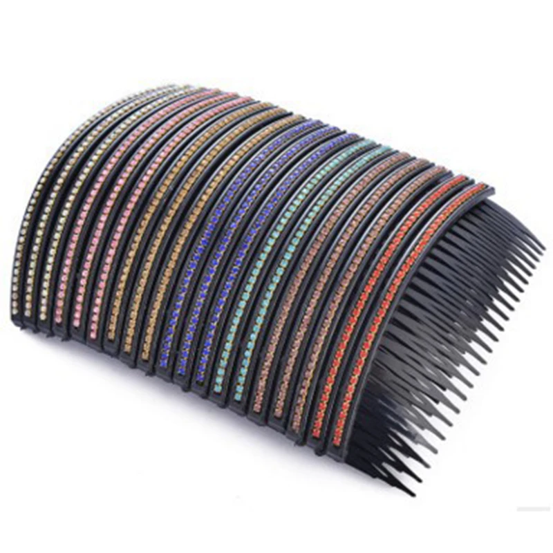 Модные гребни для волос женское устройство Однорядная инкрустация стразы вилка