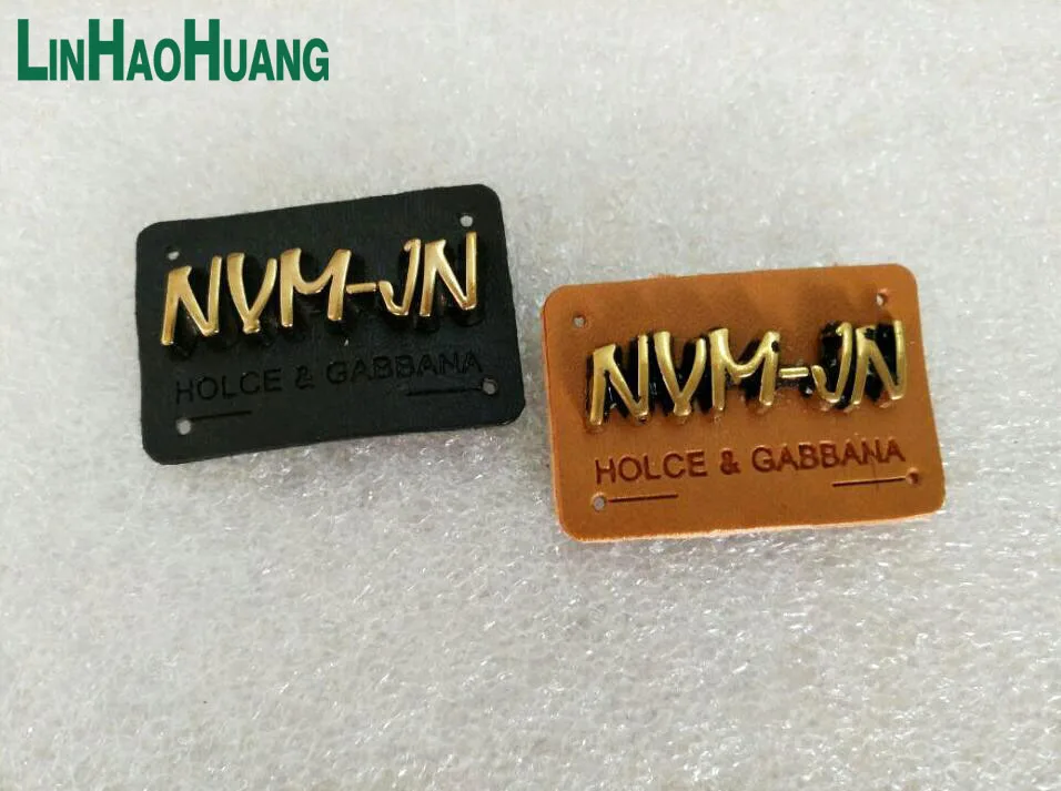 20 шт./лот черный/коричневый искусственная кожа пришить с матовой бронзовой