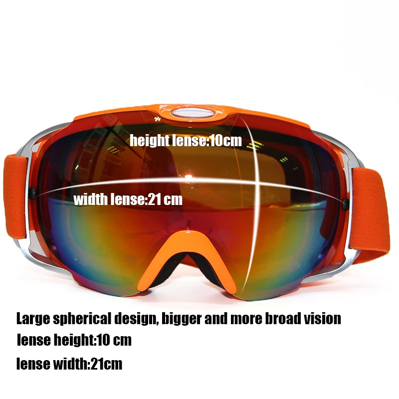 Очки Лыжные для мужчин и женщин двухслойные с защитой от ультрафиолета 100%|goggles