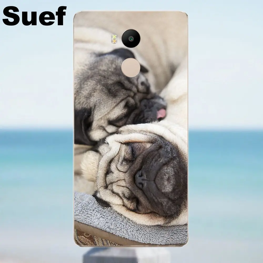 Suef Pug Dog Fashion Animale для Xiaomi Redmi 4 3 3S Pro Mi3 Mi4 Mi4i Mi4C Mi5 Mi5S Mi Max Note 2 мягкие ТПУ чехлы накладки