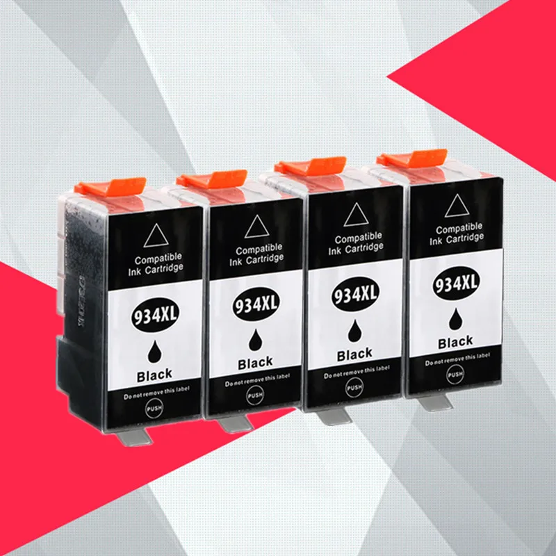4PCS Black Черный совместимый для hp 934 935 чернильный картридж с чипом 934XL 935XL для hp OfficeJet Pro 6230 6830 6820 принтер для hp 934 - Цвет: 4PCS Black