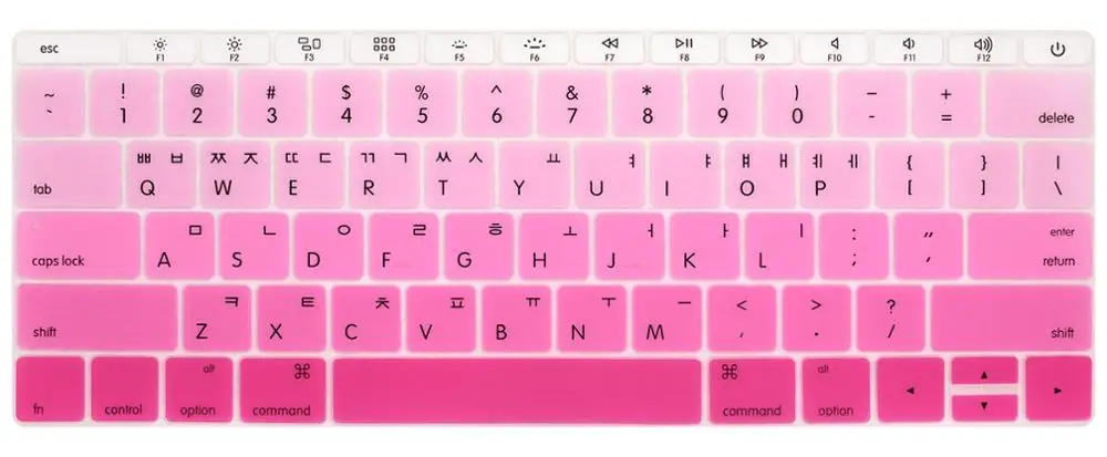 Gradient pink Корейская клавиатура крышка для MacBook не с сенсорной панелью 13pro A1708 retina 12 дюймов A1534 Клавиатура ноутбука защитная пленка - Цвет: Gradient pink