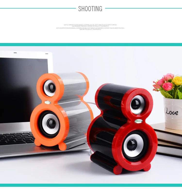 Мини ПК ноутбук динамик 3,5 мм AUX USB мощный мультимедийный MP3 динамик s модный стиль для подарка на день рождения
