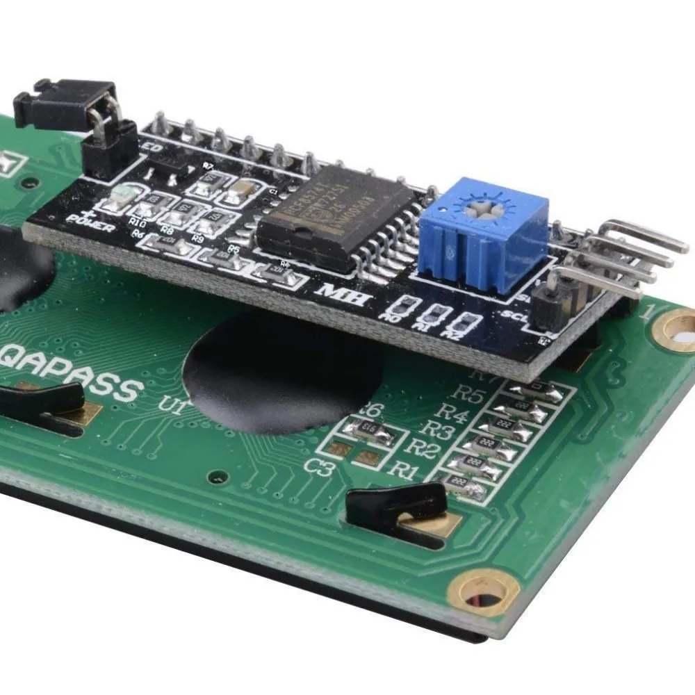 Модуль адаптера последовательного интерфейса Aokin Iic/i2c/twi Lcd 1602 16x2 с синей