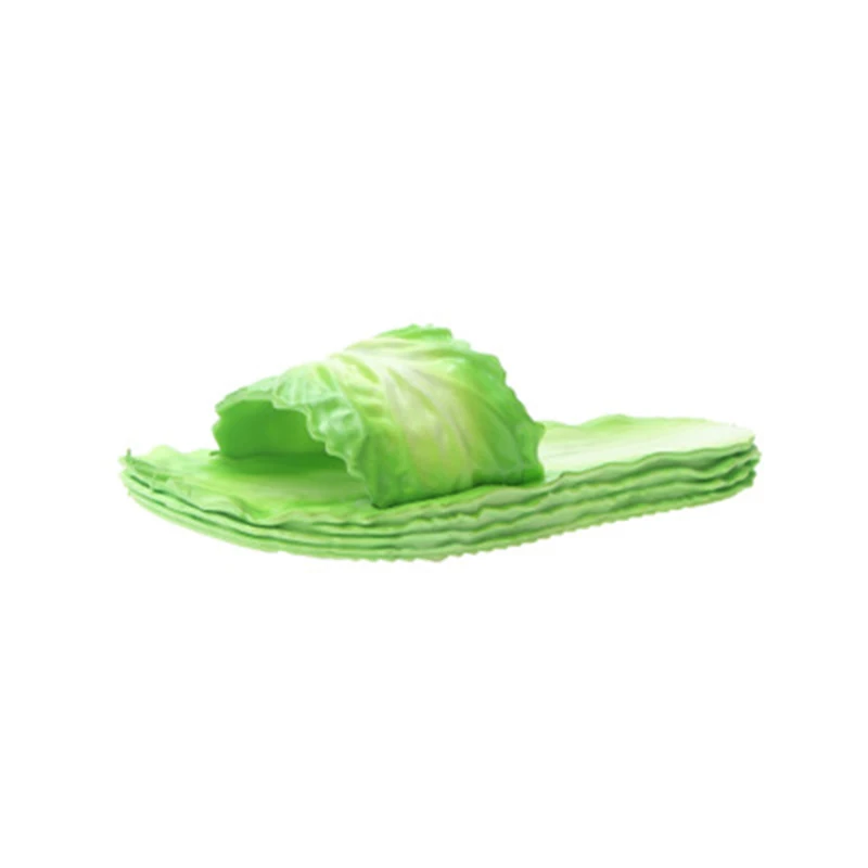 Новинка 2019 года креативные тапочки с капустой милые женские летние красные