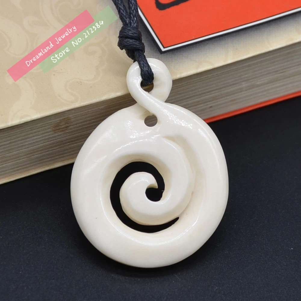 1 шт. колье ручной работы с кулоном KURO Гавайский стиль NZ Maori Ox Bone чокер для мужчин