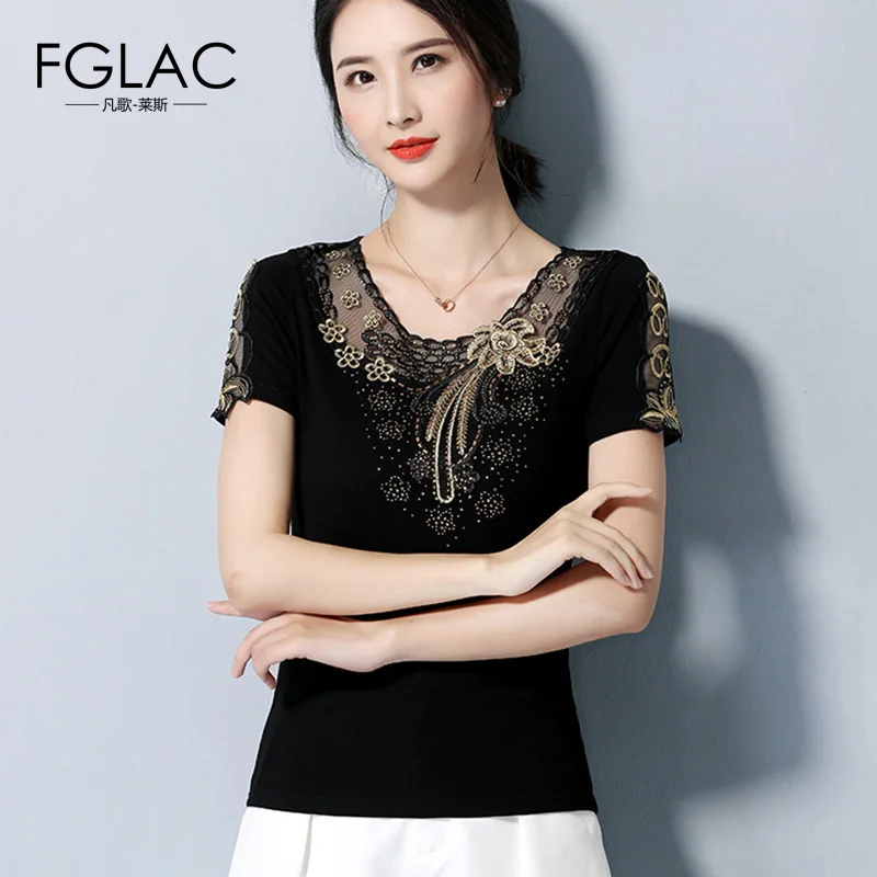 Новое поступление 2020 летние сетчатые Топы с коротким рукавом элегантная