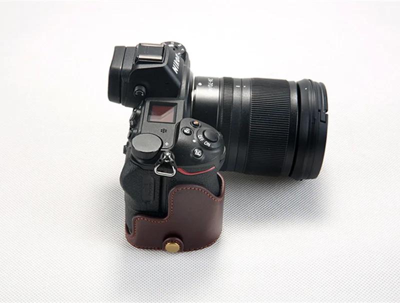 Натуральная Воловья кожа корпуса для половины камеры база Nikon Z7 Z6 (любой объектив)