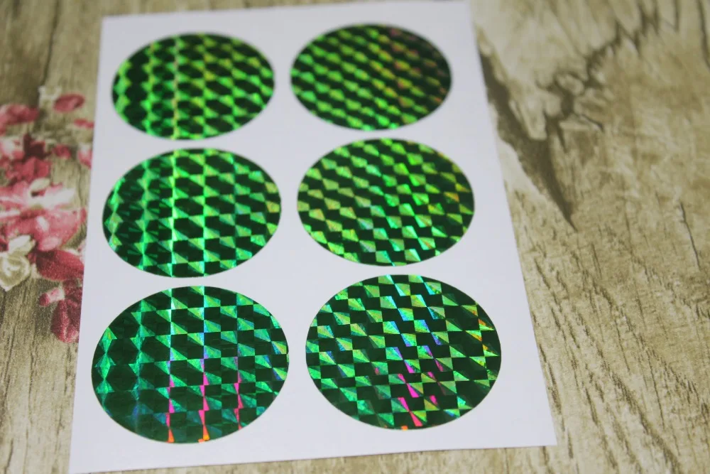 3 8 см зеленая голограмма круглые наклейки Конверты уплотнения | Дом и сад