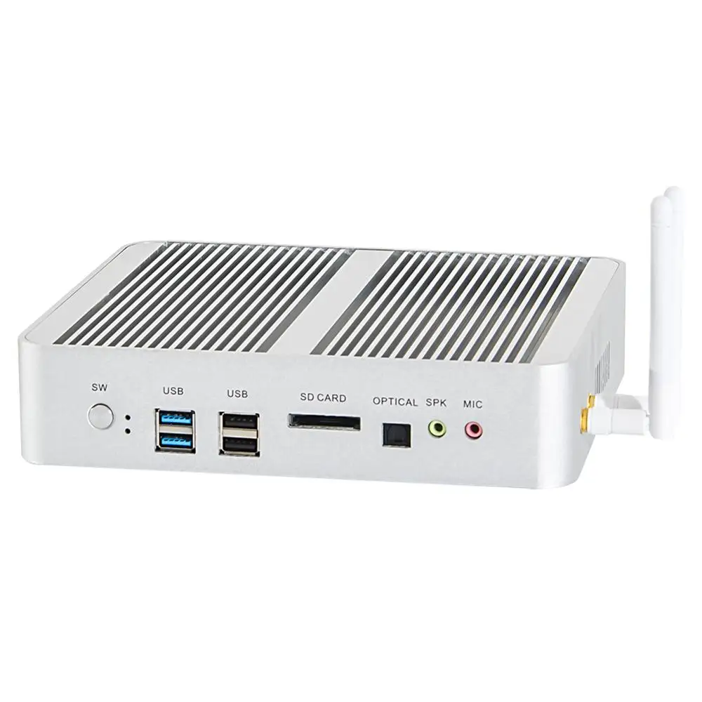 Мини-ПК без вентилятора 4 K, настольные компьютеры, Windows 10 Pro/Linux, Intel Core I5 7260U, [HUNSN BM17L], [DP/HD/2LAN/4USB3. 0/4USB2. 0]