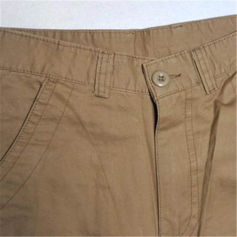 Женские прямые брюки карго из 100% хлопка со средней эластичной талией и карманами