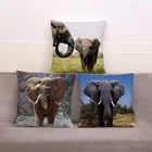 Африканский Дикий слон, плюшевая наволочка для дивана, домашний декор, животное, диванная подушка, чехол, наволочка с принтом, подушка, Чехол 45*45 см