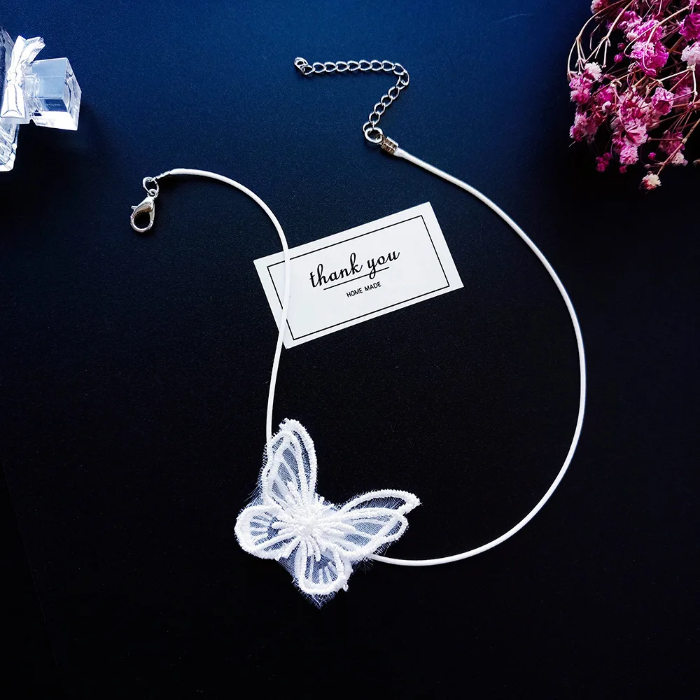 Модное ожерелье-чокер с подвеской в виде бабочки для женщин корейский черный