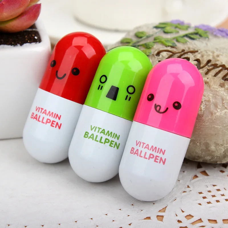 10 шт./лот DIY милый кавайный мультфильм пилюля Шариковая ручка креативный предмет школьные принадлежности цвет случайный OWT047