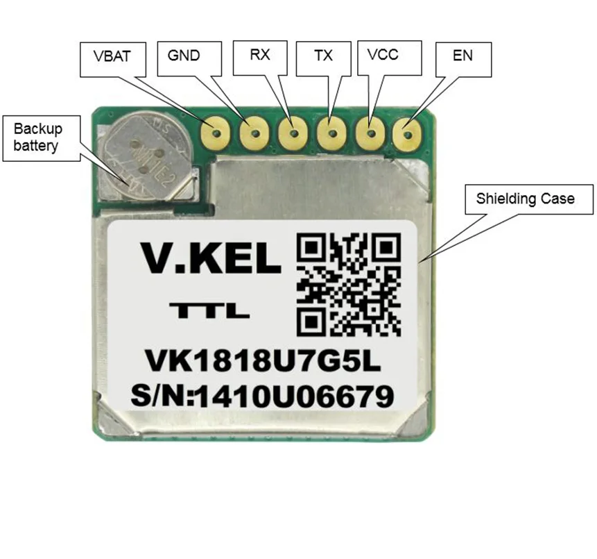 Небольшой размер VKEL VK1818U7G5L dnss ГЛОНАСС gps модуль с антенной приемник чипсет U-G7020-KT