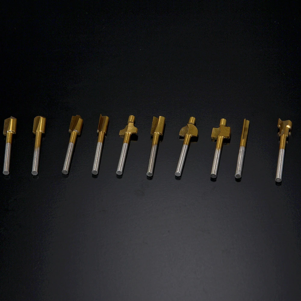 10 шт. 1/8 &quotHSS деревянные фрезы с титановым покрытием мини 3 мм для дерева фрезерный