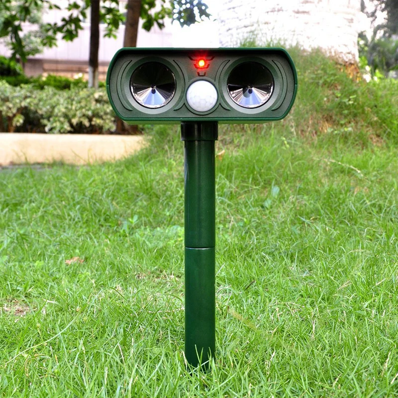 

Waterproof Solar Powered-Motion Activated Animal Repeller echargeable Ultrasonic Repeller Repellent Bird Animals outdoor