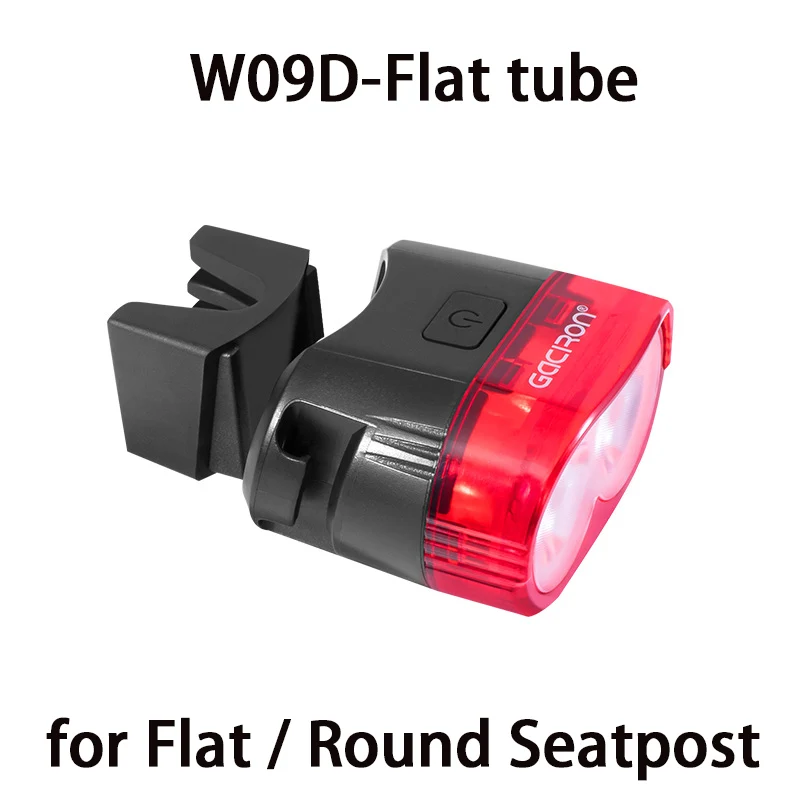 W09D-for Flat tube GACIRON 60 люмен умный водонепроницаемый велосипед задний фонарь MTB дорожный велосипед задний свет USB перезаряжаемая Светодиодная лампа для плоского/круглого подседельный штырь - Цвет: W09D-for Flat tube