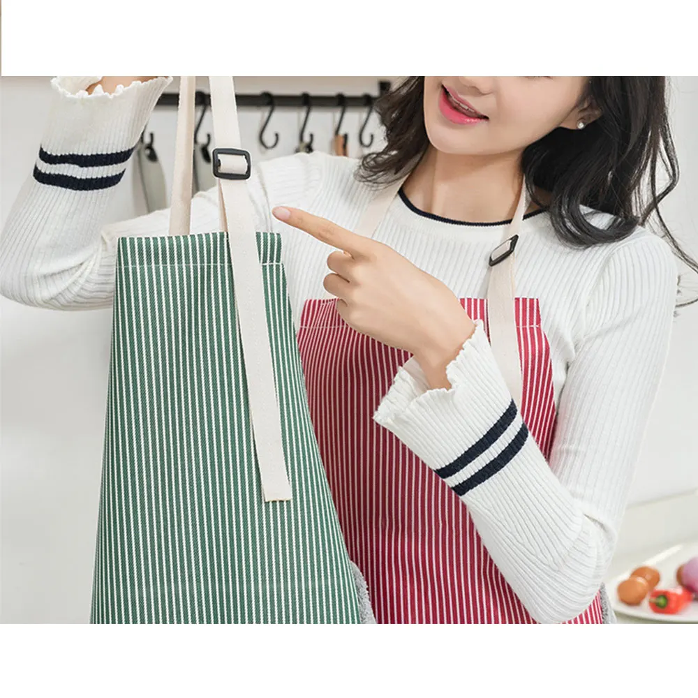 Регулируемый водонепроницаемый тканевый Полосатый Большой карманный нагрудник