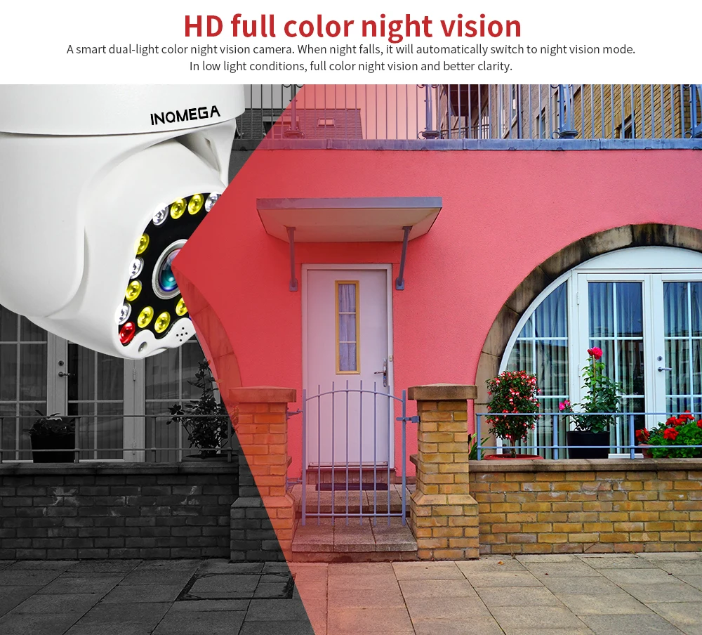 INQMEGA PTZ IP камера 1080P Автоматическая скорость слежения купольная WiFi Беспроводная CCTV камера наружного видеонаблюдения Водонепроницаемая камера