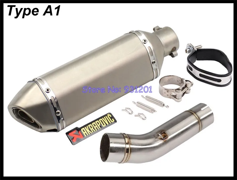 Мотоцикл выхлопная труба akrapovic глушитель выхлопной трубы Слипоны для CB400 CB400F сертификатом от сертификационной 400 подключения труба среднего звена с Концевая выхлопная труба Побег - Цвет: Type A1