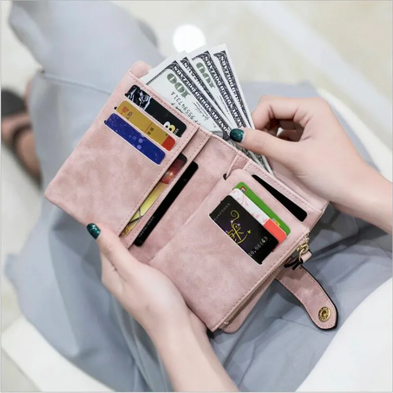 Распродажа Модный Топ качество небольшой чехол-кошелек из искусственной матовой кожи короткий кошелек, женский кошелек, клатч на молнии для монет портмоне с отделениями для кредитных карт