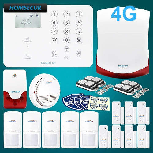 Homsecur беспроводный и проводной 4 г/gsm ЖК-дисплей дома охранной сигнализации
