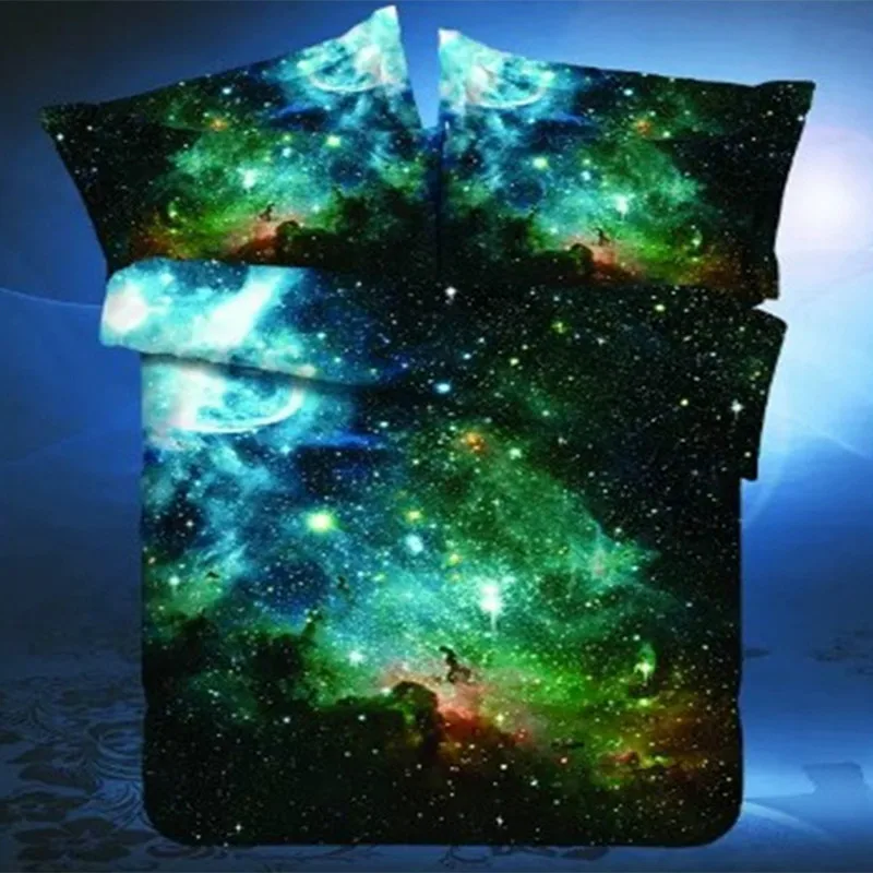 Высокое качество 3D Galaxy Набор пододеяльников для пуховых одеял комплект 3 шт.