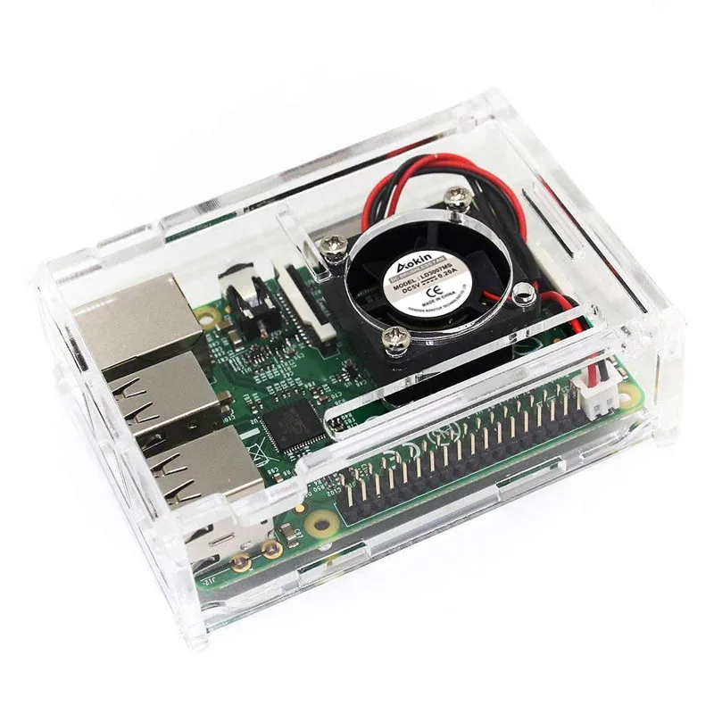 For Raspberry Pi 3 B+ Case Acrylic Transparent Box Cover Shell With Cooling Fan B+/3/2/ | Компьютеры и офис
