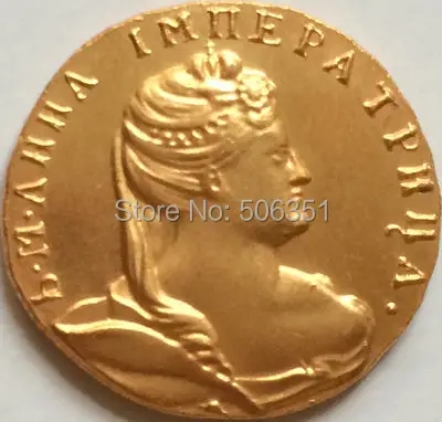 Копия российских золотых монет с покрытием 24 каратным золотом 1758|gold nickel coin|gold tabcoin