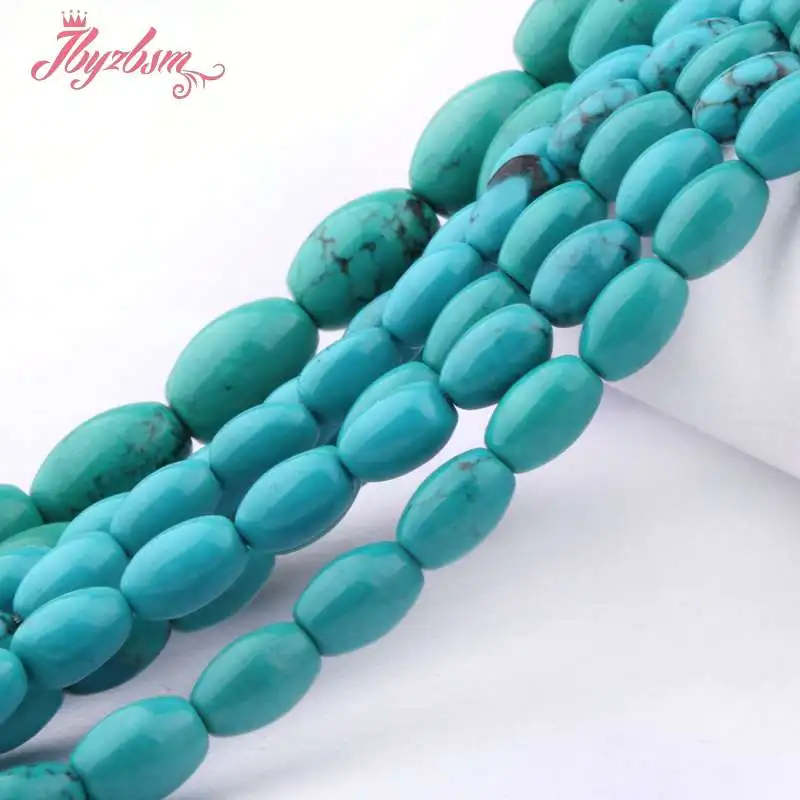 Бусины из натурального камня овальной и синей бирюзы 4x8 8x14 мм|bead strands|stone beadsbeads free