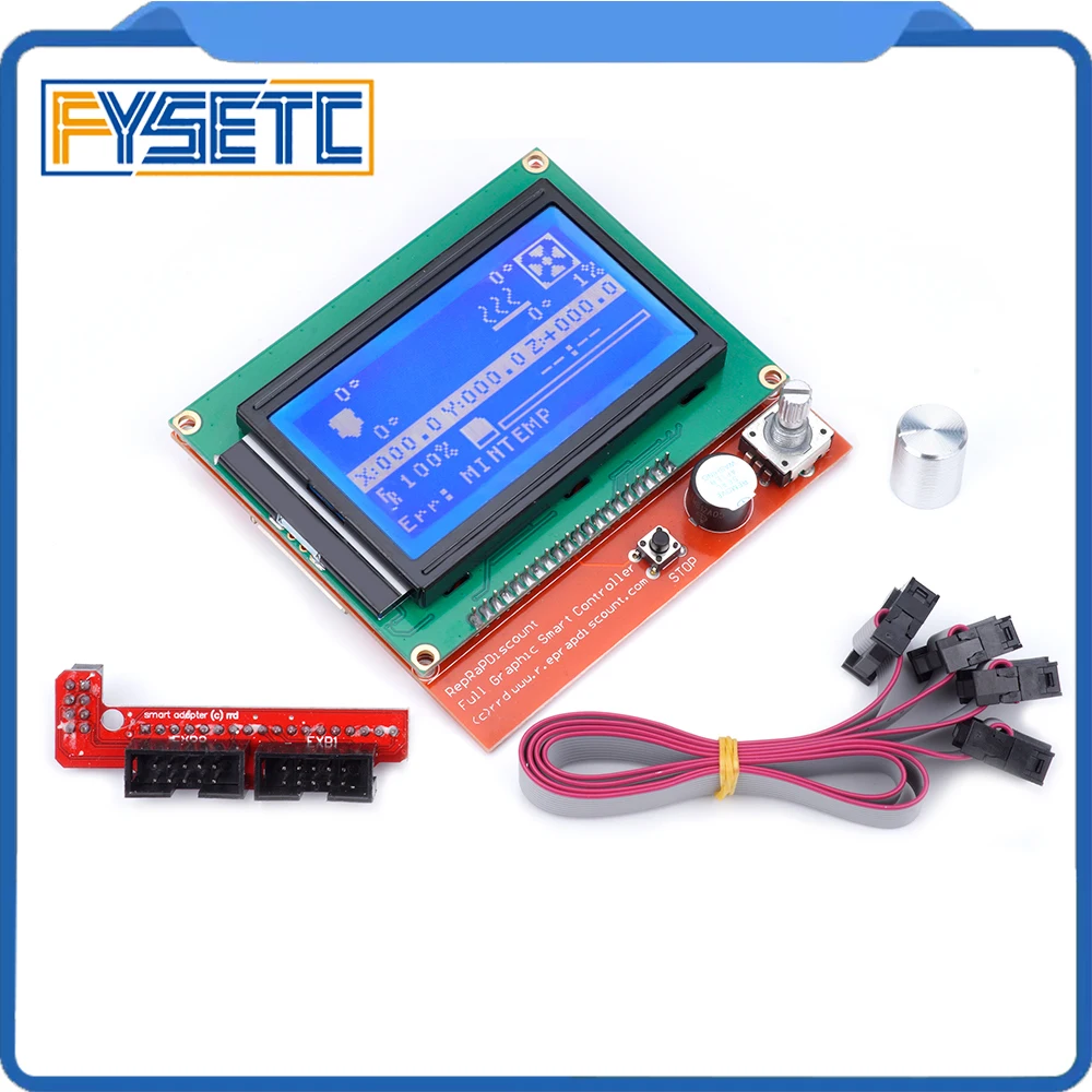 12864 ЖК пандусы Smart Parts Ramps 1 4 контроль ler панель управления LCD Дисплей Монитор синий