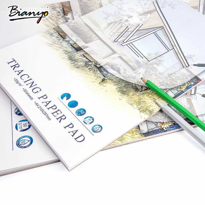 Bianyo отслеживание Бумага Pad Sketchbook A3/A4 живопись Записные книжки бюро путешествий