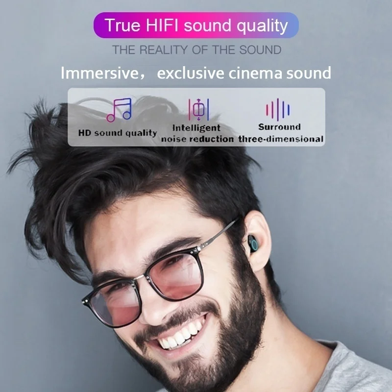 Беспроводные наушники 5,0, Bluetooth, 3D, глубокий бас, IPX7, для улицы, беспроводные наушники с 3000 мАч, внешний аккумулятор, гарнитура для IOS, Android