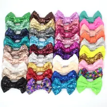 Bandeau à paillettes 54 couleurs, 4 pouces, 50 pièces/lot, sans Clips pour enfants, accessoires de cheveux pour filles  (3)