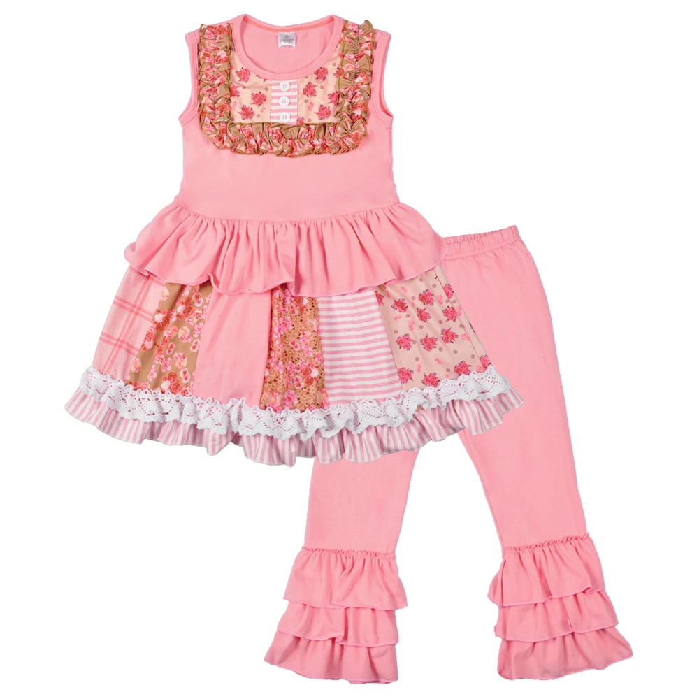 Популярная хлопковая модная одежда без рукавов для маленьких девочек милые