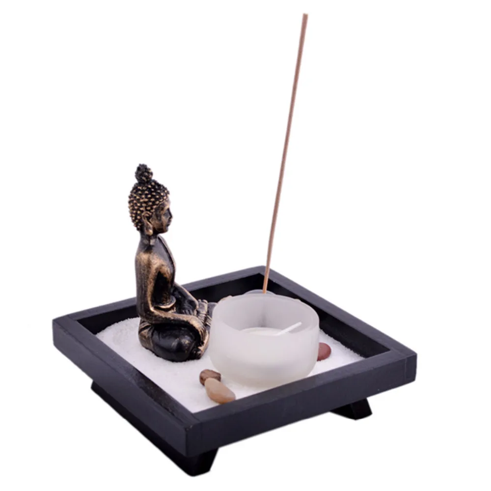 Из мультфильма «Холодное сердце» сад Garten песок Будды камни Tealight Ладан держатель Feng Shui T1020